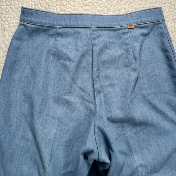 Vintage 70s Levi’s Orange Tab Chambray Wide Leg Pants Women’s 31x27 Boho Indie - Picture 6 of 14